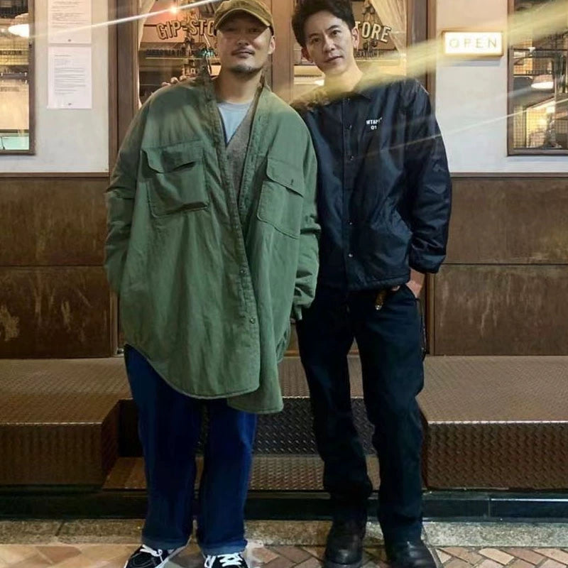 fashion brand medium and long profile loose cotton-padded windbreaker coat Yu Wenle same INS casual cotton coat