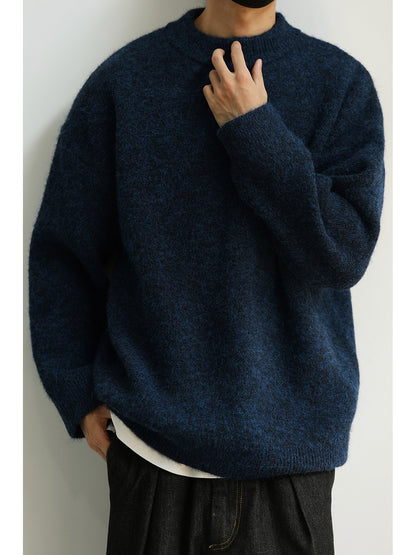 Wool Crew Neck Pullover Sweater – Japanese Warm Loose Unisex