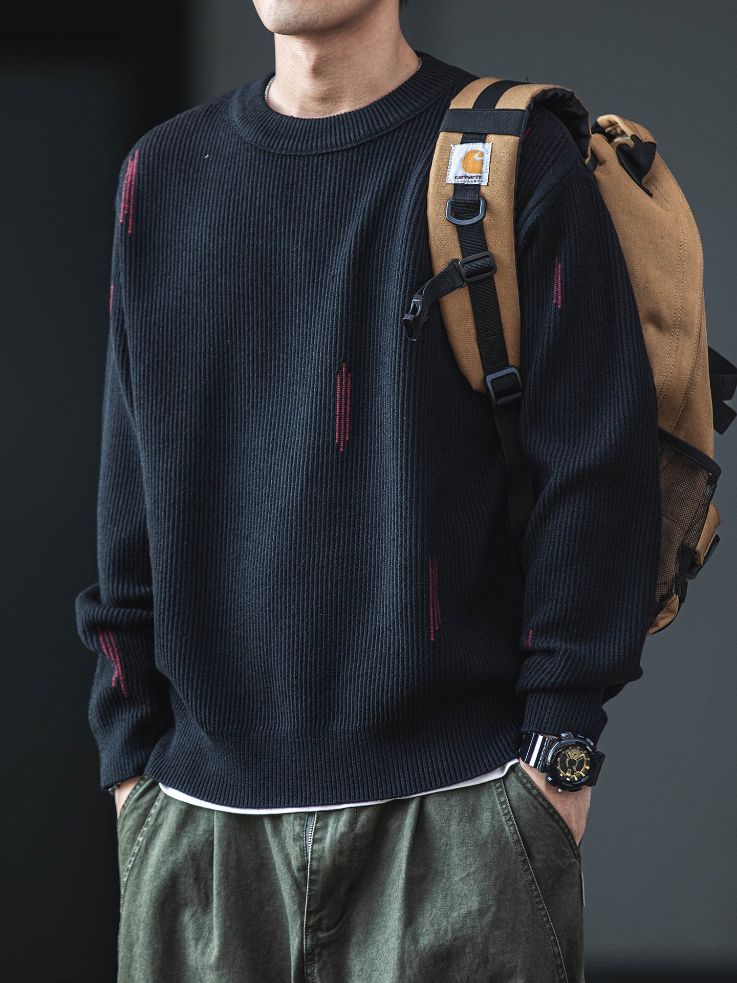 Vintage Knit Sweater – Casual Warm Pullover Men – Japanese vintage | yamalin clothes | Yamalinclothes