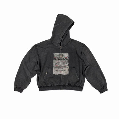 Graphic Zip Hoodie – Washed & Frayed Cotton | Yamalinclothes