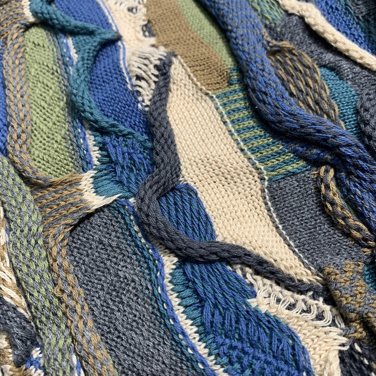 vintage Hirata and Hongfeng Heavy Industries bitter gourd pattern jacquard three-dimensional wave retro pullover sweater