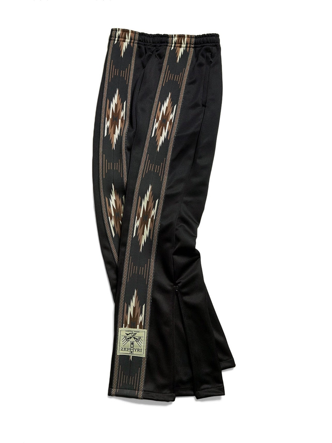 Kapital 25AW Japanese Warm Flared Pants - Celebrity Style Embroidered Elastic Waist Trousers