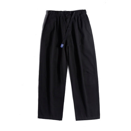 Paratrooper Cargo Pants – Loose Straight Drawstring Casual Trousers Men