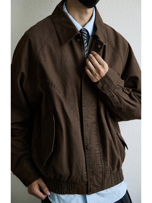 Washed Cotton Lapel Workwear Jacket – Vintage Oversized Unisex – Japanese vintage | fall outfits 2026 | fall winter outfits | classy winter outfits | lazy comfy outfits | japanese streetwear | vintage workwear | yamalin clothes | Yamalinclothes