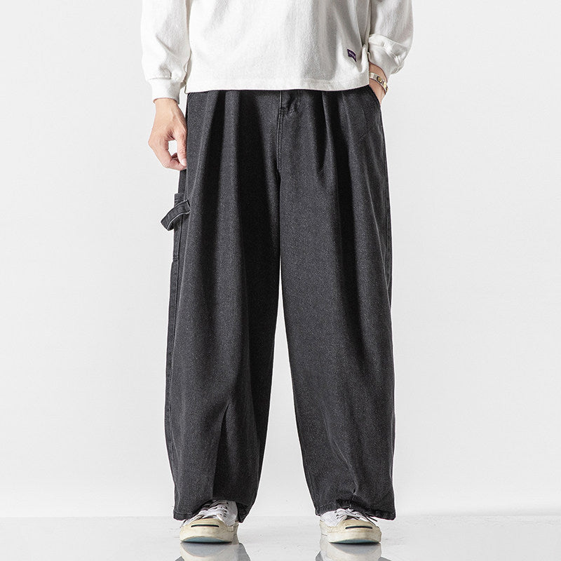 Vintage Wide Leg Jeans – Loose Fit Japanese Workwear Denim Pants for Men – Japanese vintage | yamalin clothes | Yamalinclothes
