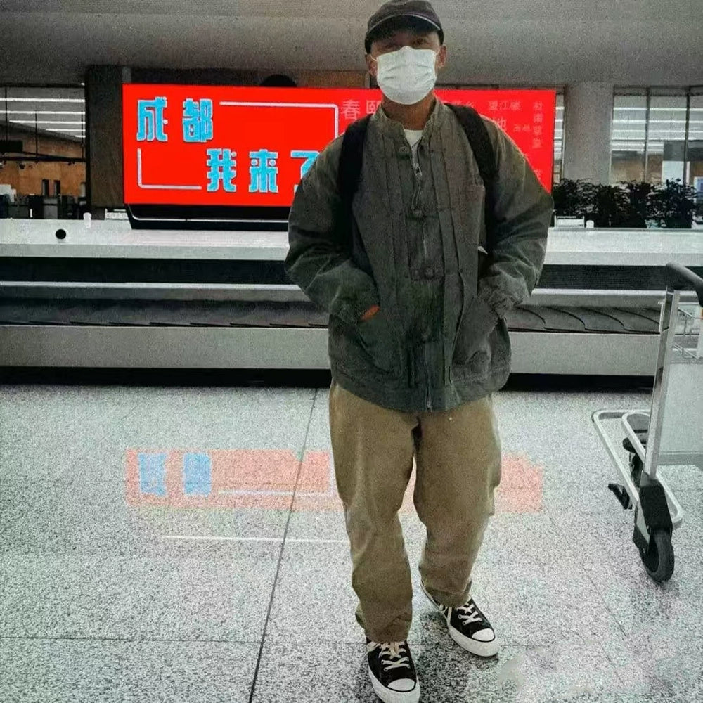 Vintage heavy wash casual pants basic all-inclusive Chino pants