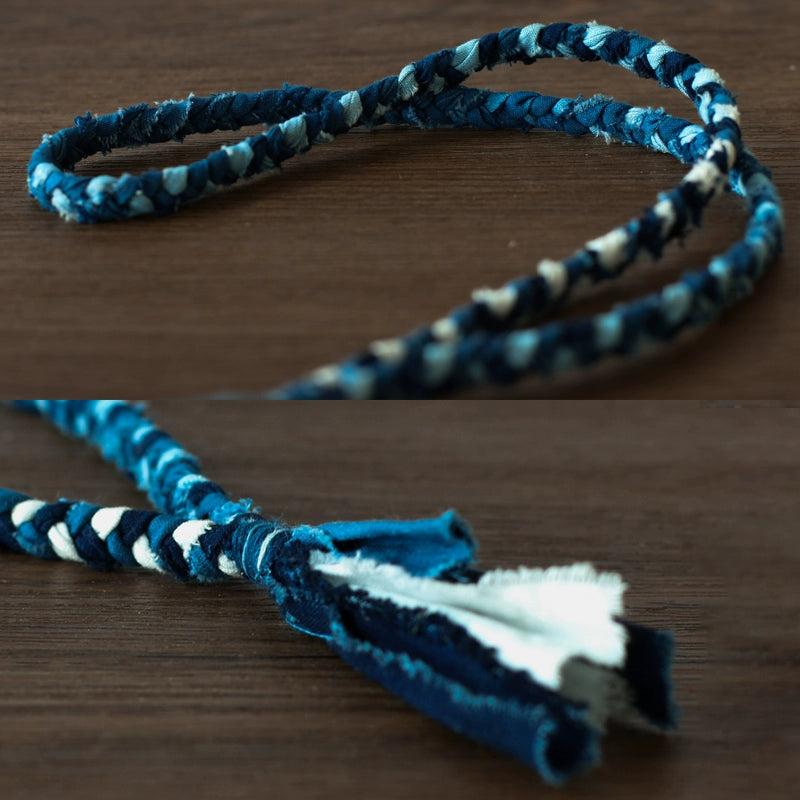 Plant blue dye Ami khaki necklace fabric pendant retro hand-woven