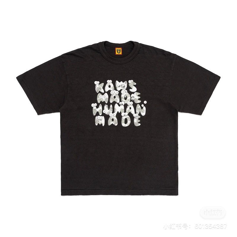 Japanese slub cotton heavy short sleeve t-shirt cartoon print summer short tee