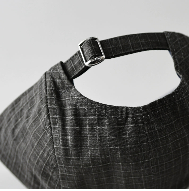 Spring new retro check, color-block flat-brimmed baseball caps, unisex casual and versatile sunshade peaked hat tide