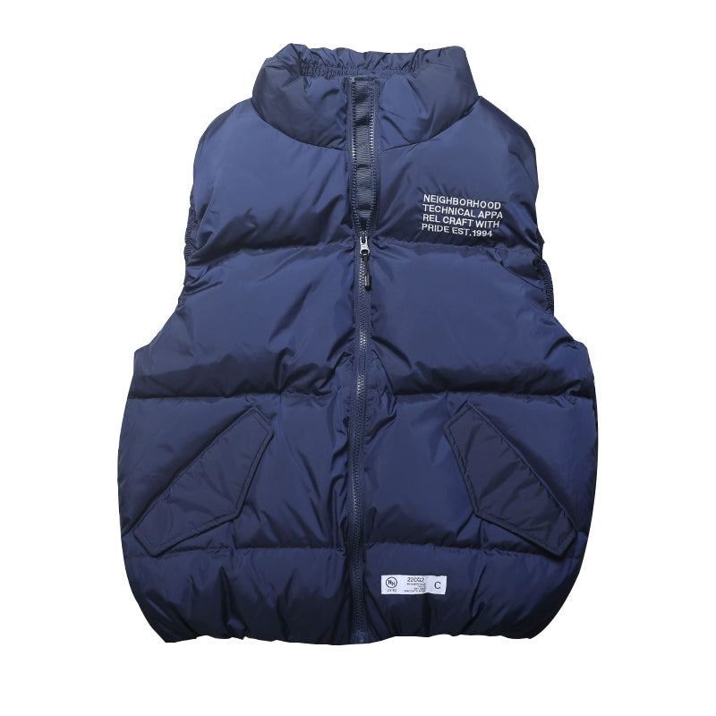 Three-color embroidered Japanese down vest 90% down couple style