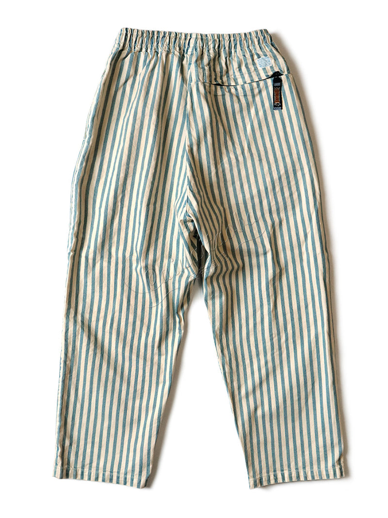 Japanese trend men's and women's cotton and linen striped breathable casual trousers