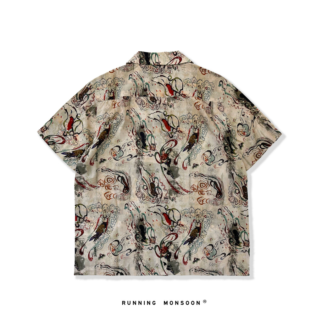 China style Dunhuang Feitian Tiansi Cuban collar shirt