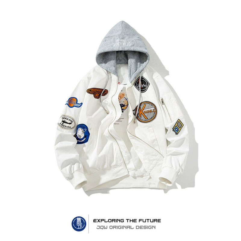 Retro Locomotive Bomber Jacket – Thickened Baseball Style (Unisex)