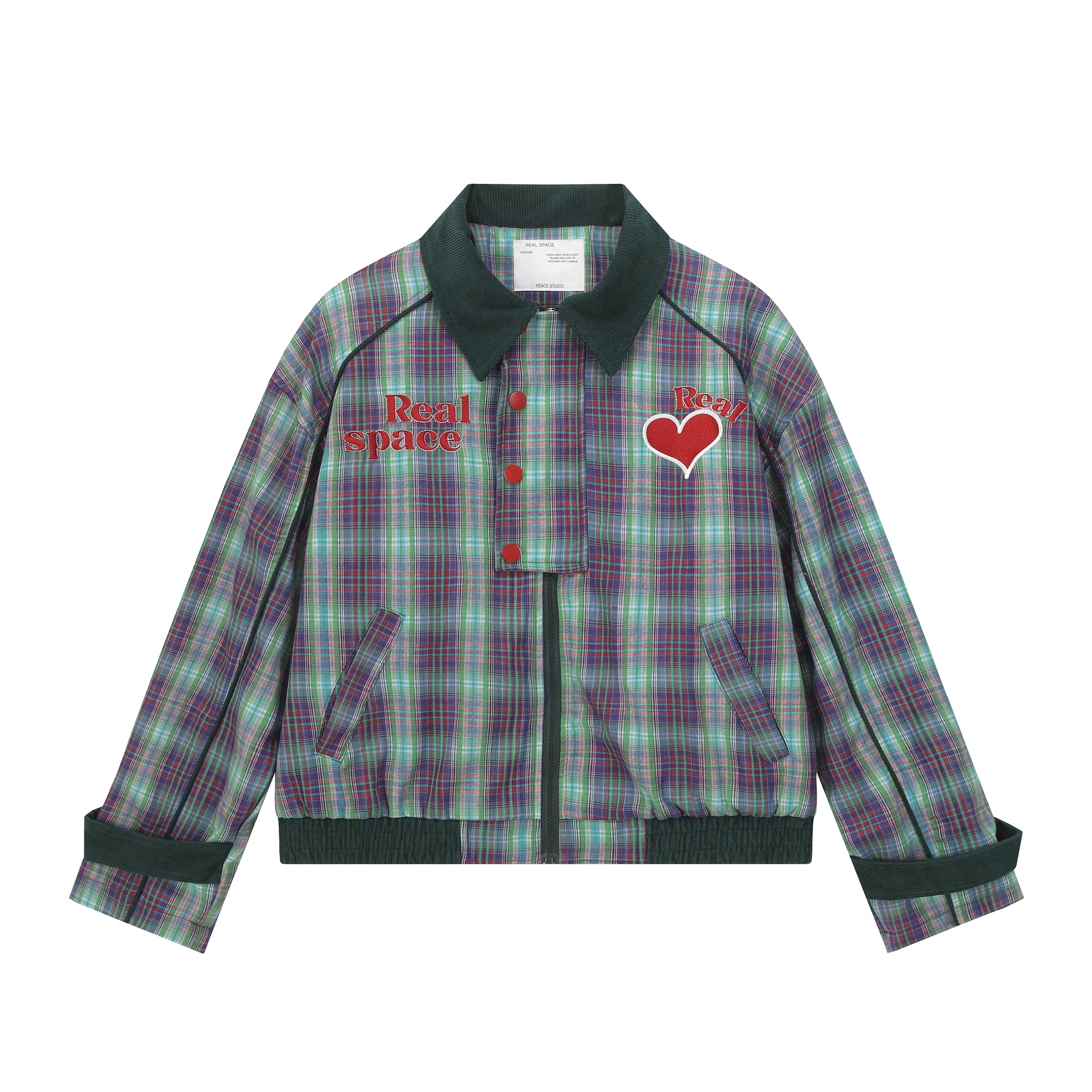 Plaid Embroidery Contrast Casual Jacket – Hold Colour Unisex