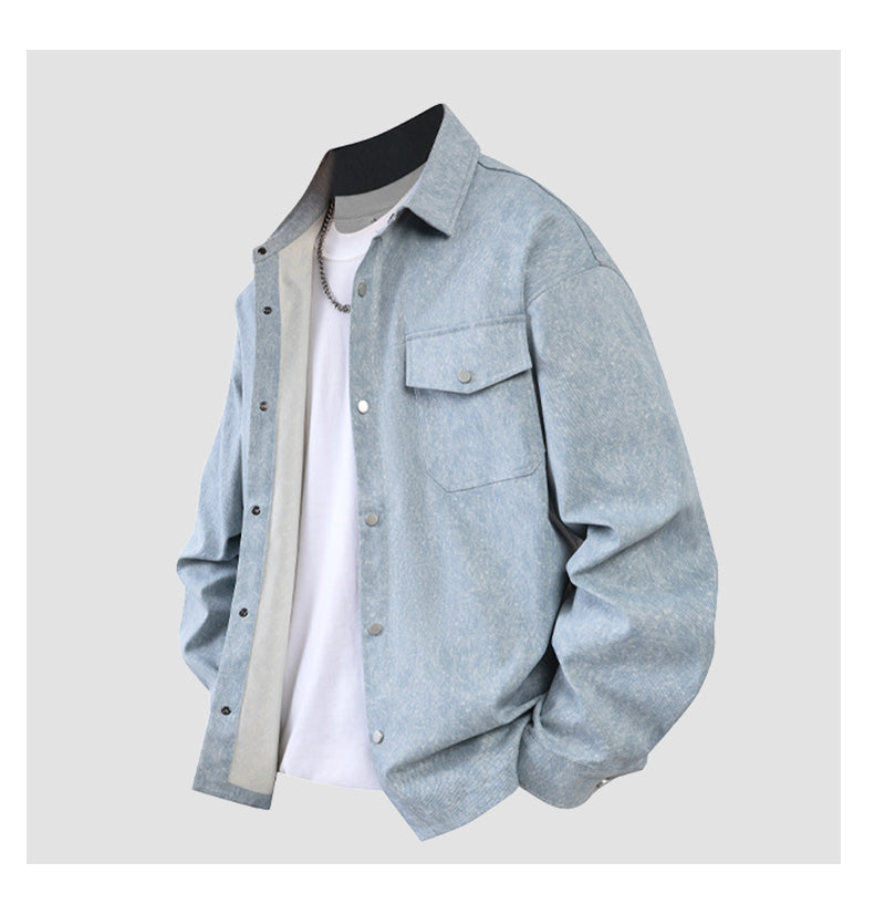 Japanese spring men's shirt casual loose trend all-matching long-sleeved shirt