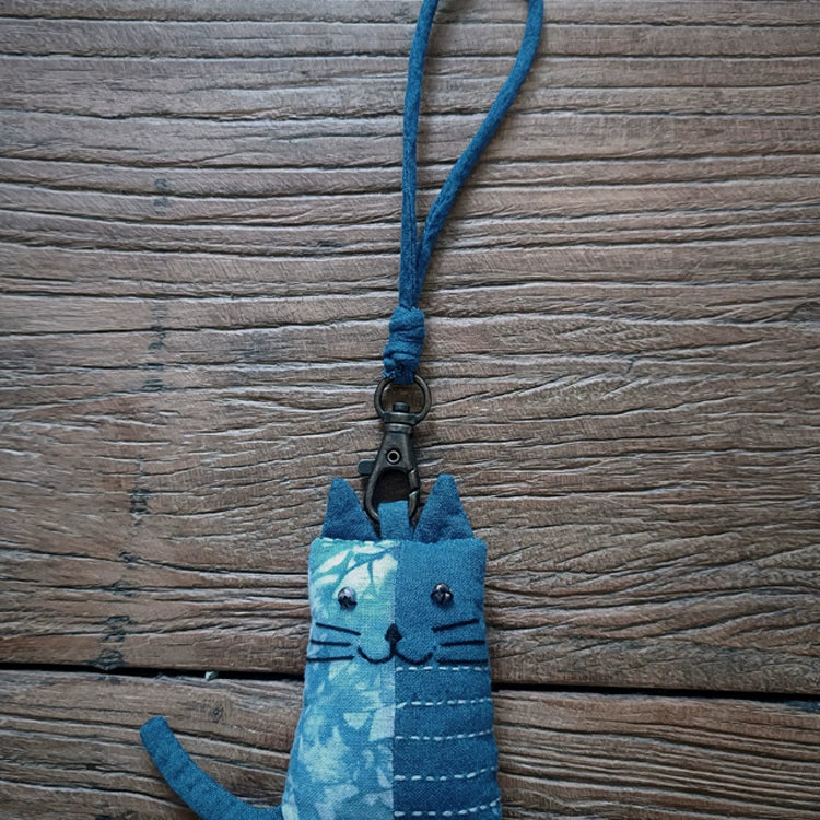 Retro literature and art forest tie-dye, blue dyeing cloth necklace, ethnic style, cotton and linen clothing, sweaters, bags, bag pendants, keychains