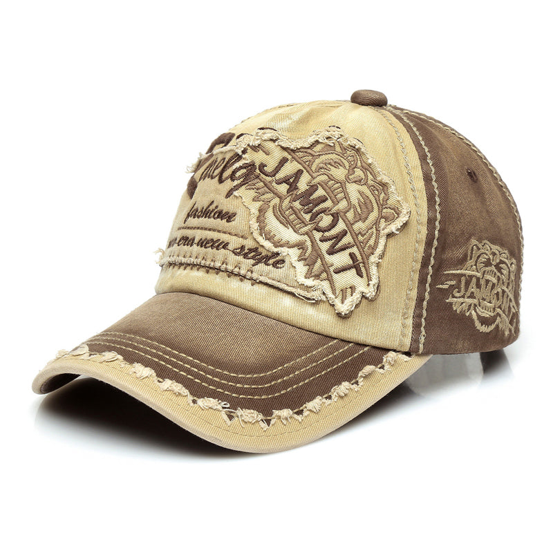 Embroidered Baseball Cap – Distressed Color Block | Yamalinclothes