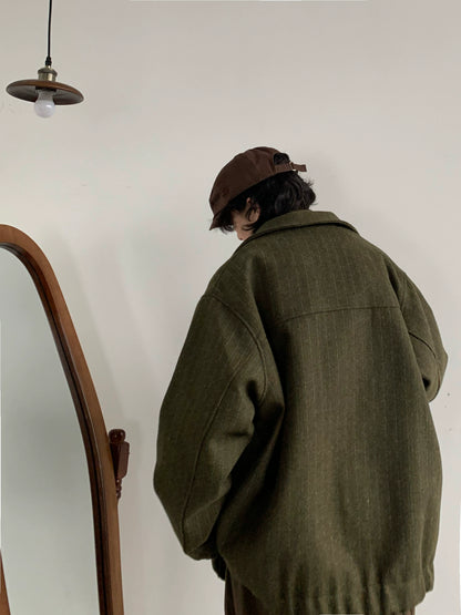 Japanese Retro Weave Cargo Jacket – Textured Spring-Style (Unisex)