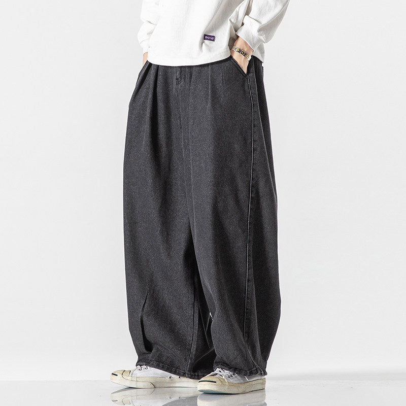 Vintage Wide Leg Jeans – Loose Fit Japanese Workwear Denim Pants for Men – Japanese vintage | yamalin clothes | Yamalinclothes