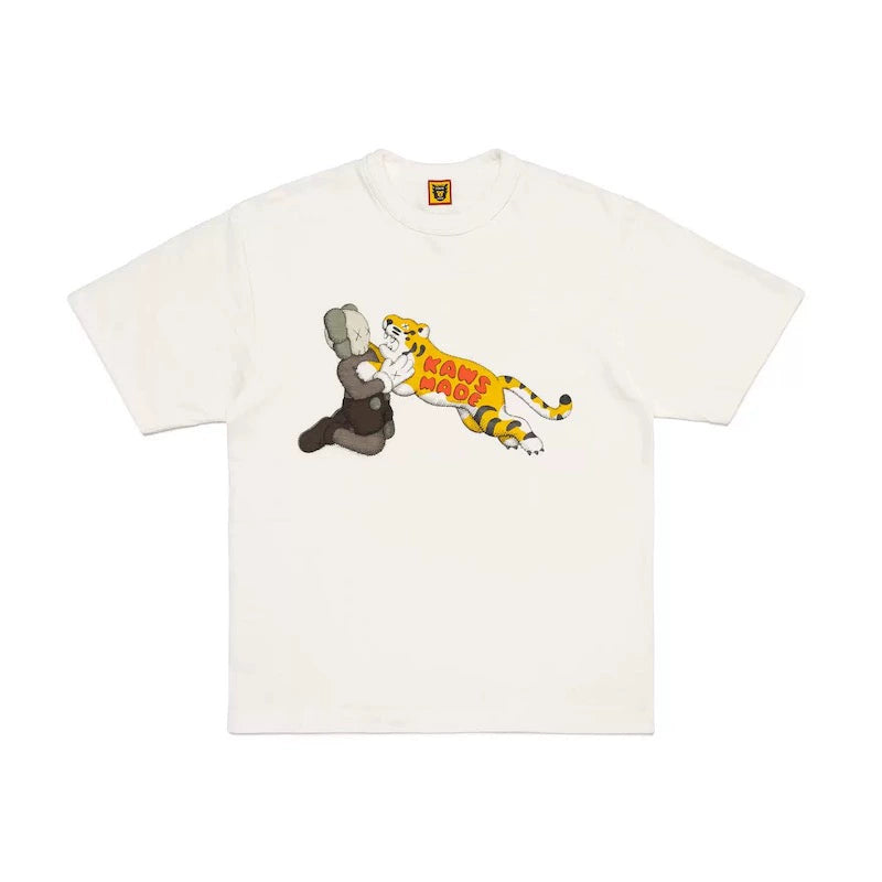 Japanese slub cotton heavy short sleeve t-shirt cartoon print summer short tee