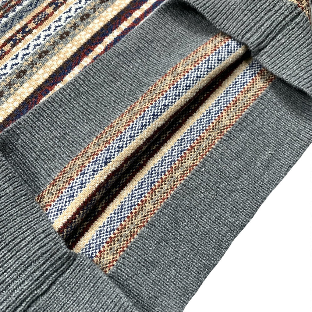 American vintagejacquard knit ethnic style pullover sweater