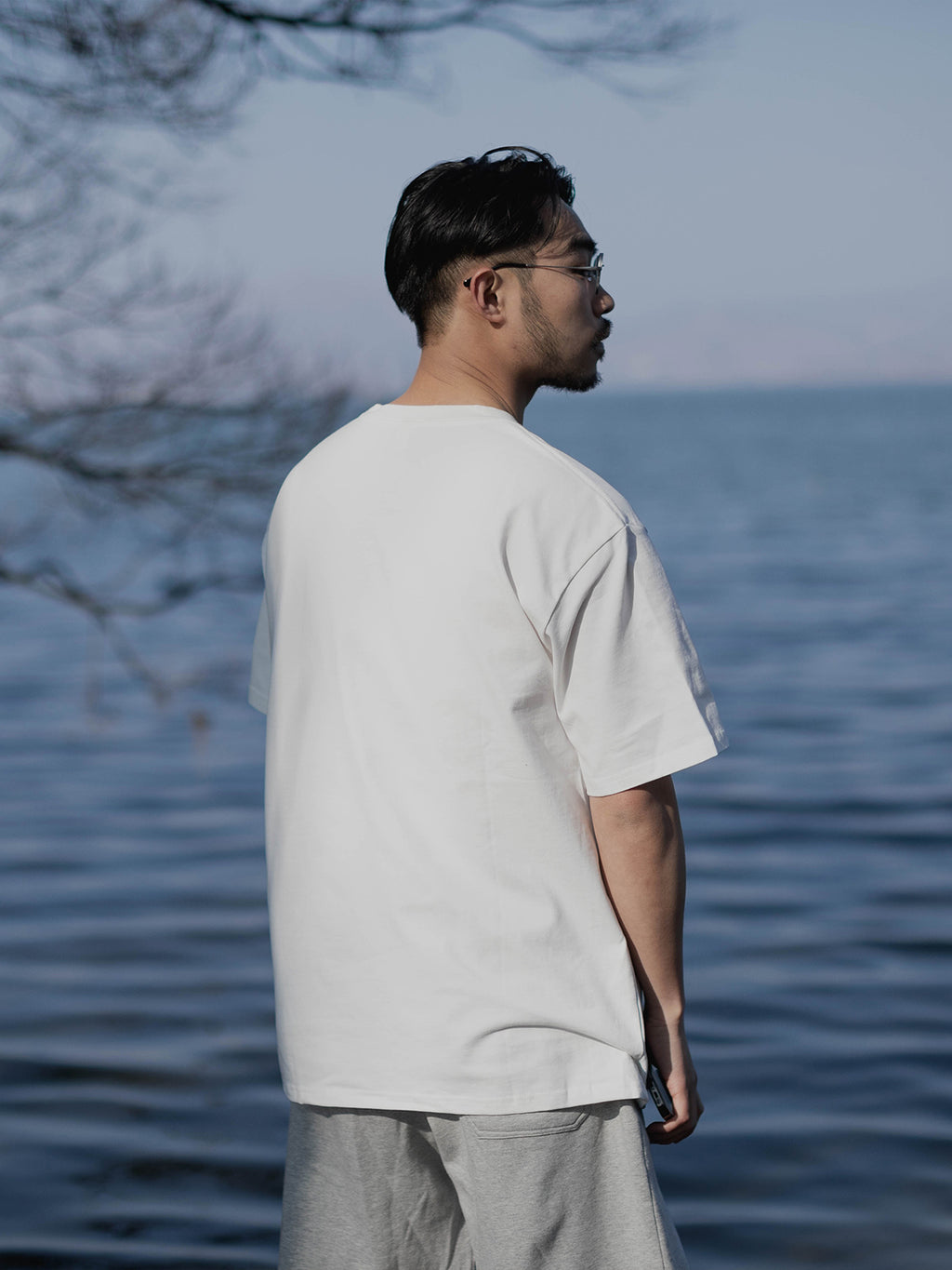 Japanese spring and summer new solid color 250g heavy short sleeve T-shirt men's cotton loose couple t-shirt