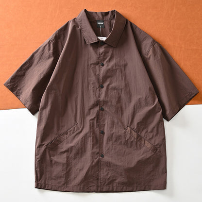 Mountain function + loose wide version! ODM Order! Short-sleeved jacket with lapels for men in summer | Japanese vintage | yamalin clothes | Yamalinclothes