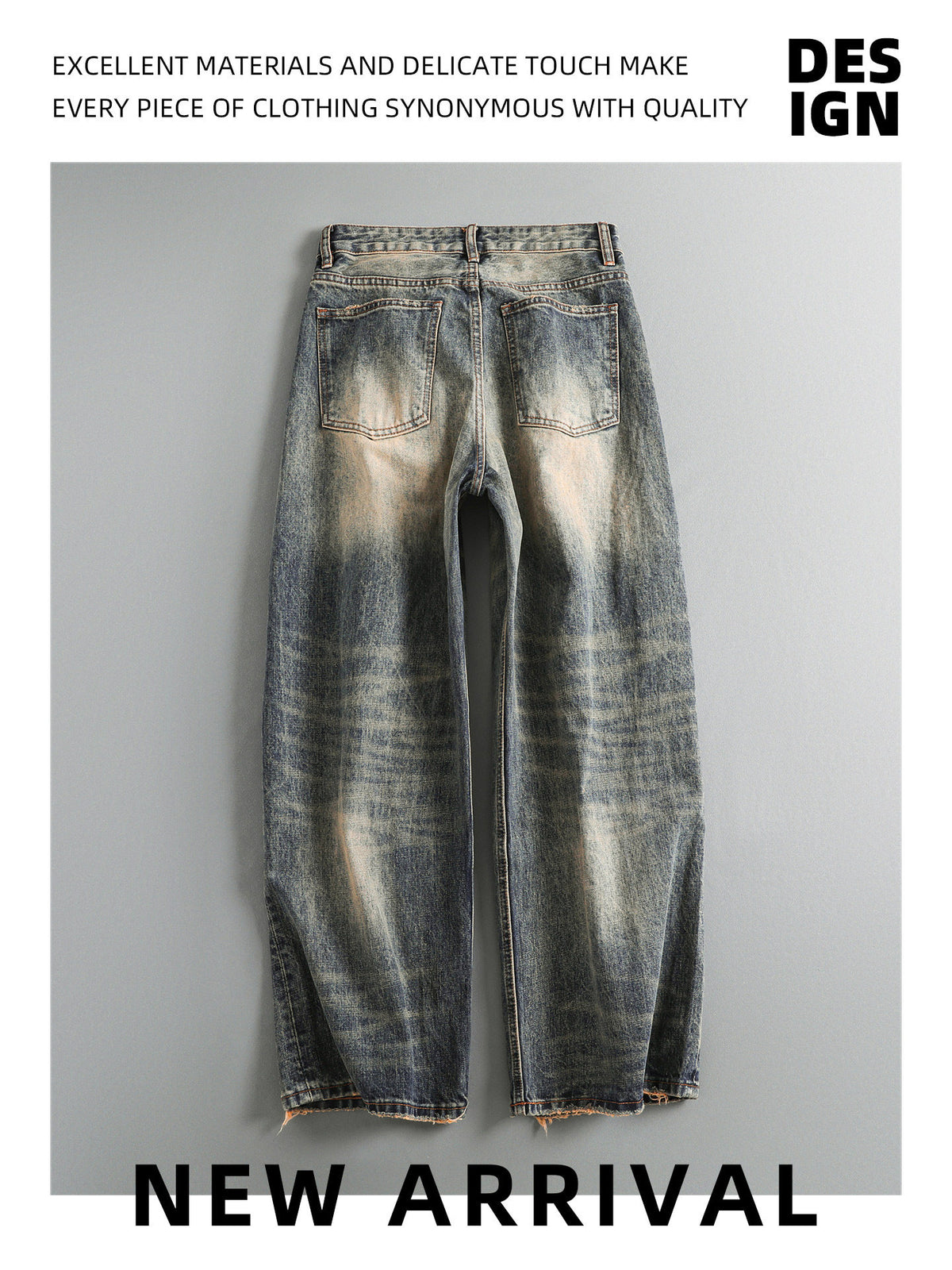 Washed Wide-Leg Straight Jeans – Japanese Vintage Loose Unisex – Pants | japanese streetwear | vintage workwear | unisex | Yamalinclothes