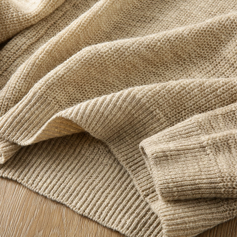 Heavy and rare sheep wool + linen! Italy single foreign trade men's cut label thickened knitwear sweater jacket