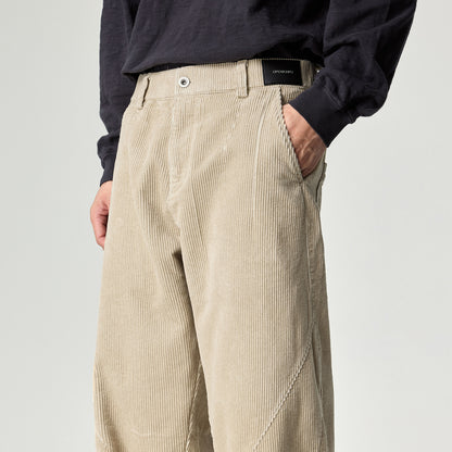 Japanese Heavy Corduroy Wide Leg Pants – Loose Straight Washed Slacks for Men | Japanese vintage | yamalin clothes | Yamalinclothes