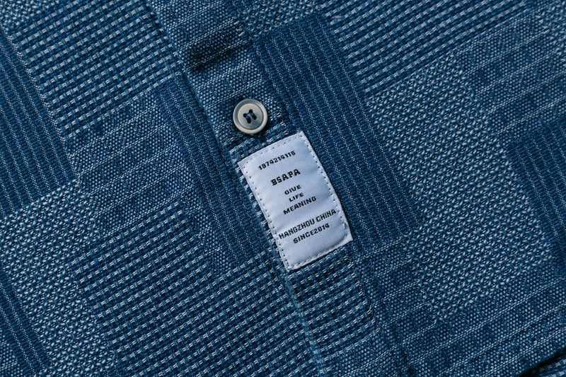 Japanese denim cargo shirt, distressed carat cloth blue-dyed short-sleeved shirt, retro loose shirt