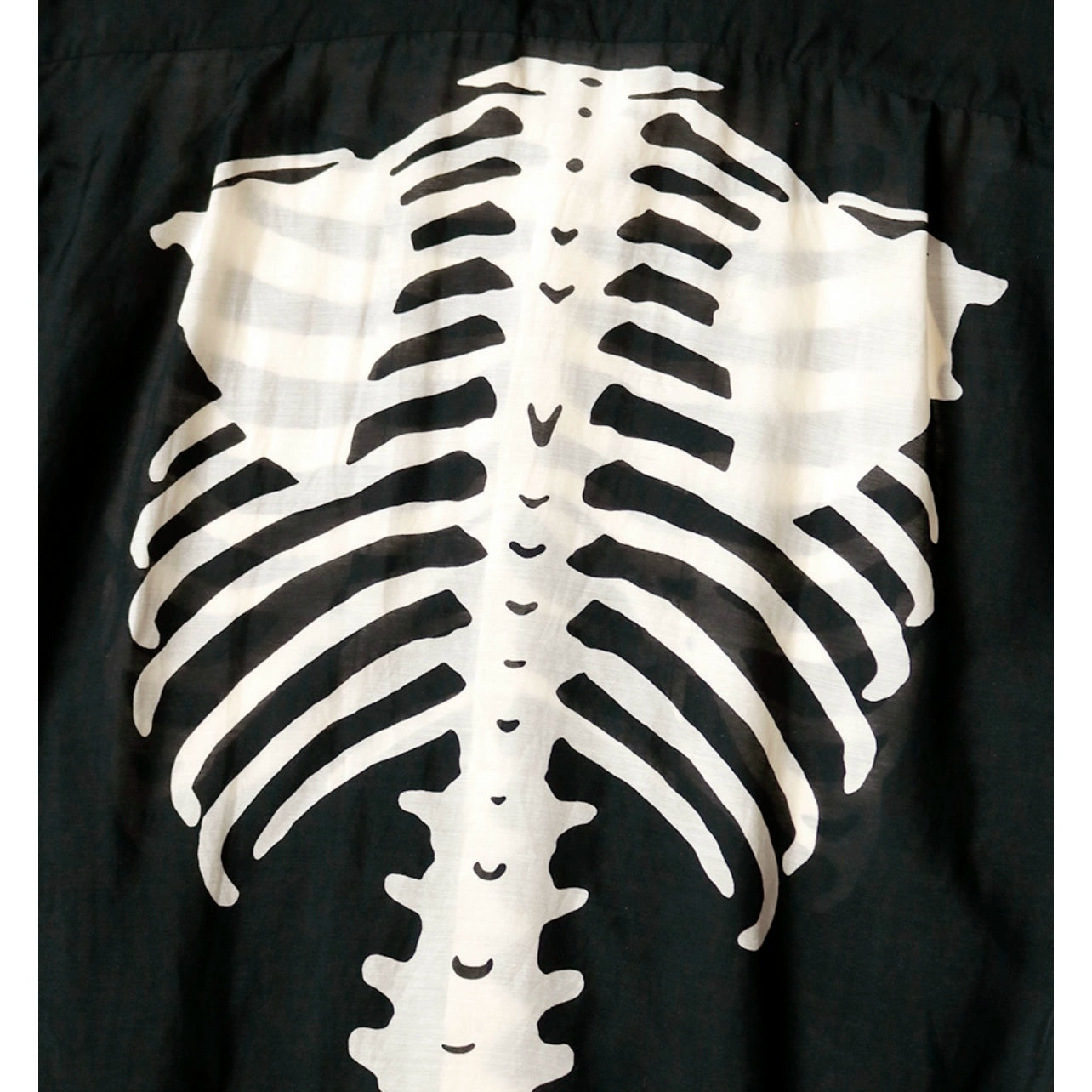 Japanese casual rayon loose bone print long sleeve lapel shirt