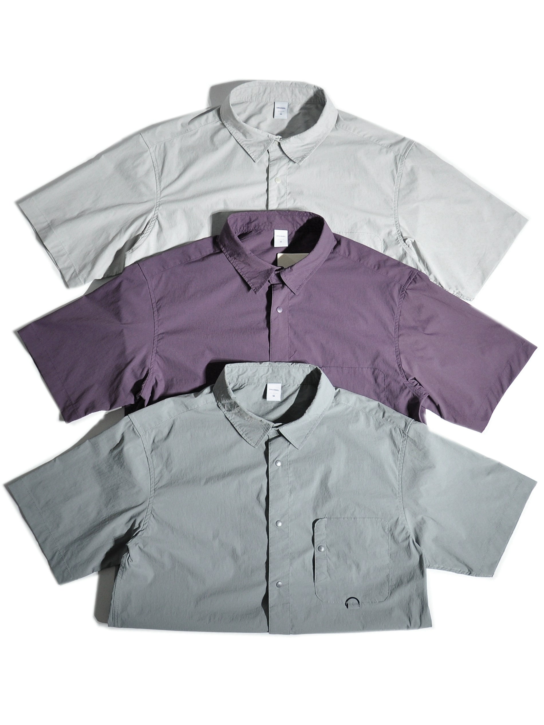 Summer thin quick-drying mountain outdoor functional wind pocket cargo short-sleeved shirt Japanese loose casual shirt men