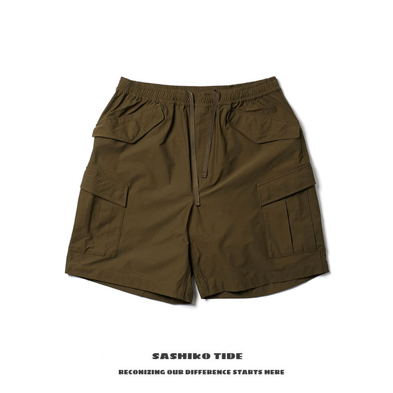 Japanese men's functional wind waterproof multi-pocket tooling shorts couple trend casual pants