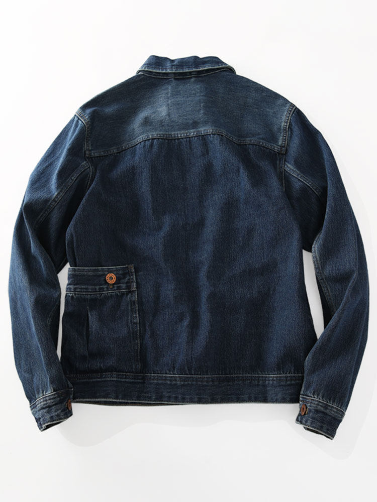 Washed Denim Jacket – Vintage Double Pocket – Coats Jackets | japanese streetwear | vintage workwear | unisex | Yamalinclothes