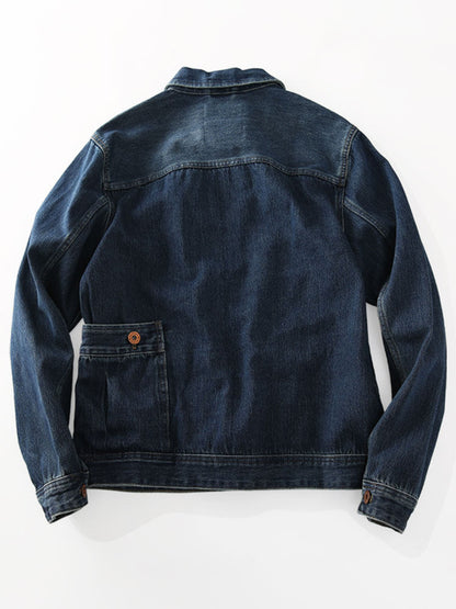 Washed Denim Jacket – Vintage Double Pocket – Coats Jackets | japanese streetwear | vintage workwear | unisex | Yamalinclothes