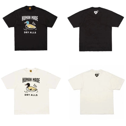 Japanese slub cotton summer animal cute print short-sleeved T-shirt weight 280g