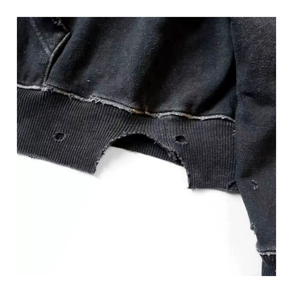 Kapital 25AW Bieber Same Hooded Sweatshirt - Japanese Batik Washed Destruction Gemstone Style