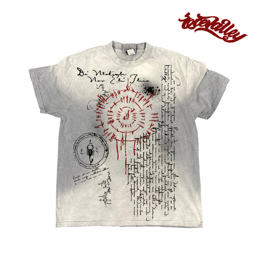 Dark Subculture Heavy Tie-Dye Vintage Tattoo Vintage Versatile Style Short Sleeve T-Shirt