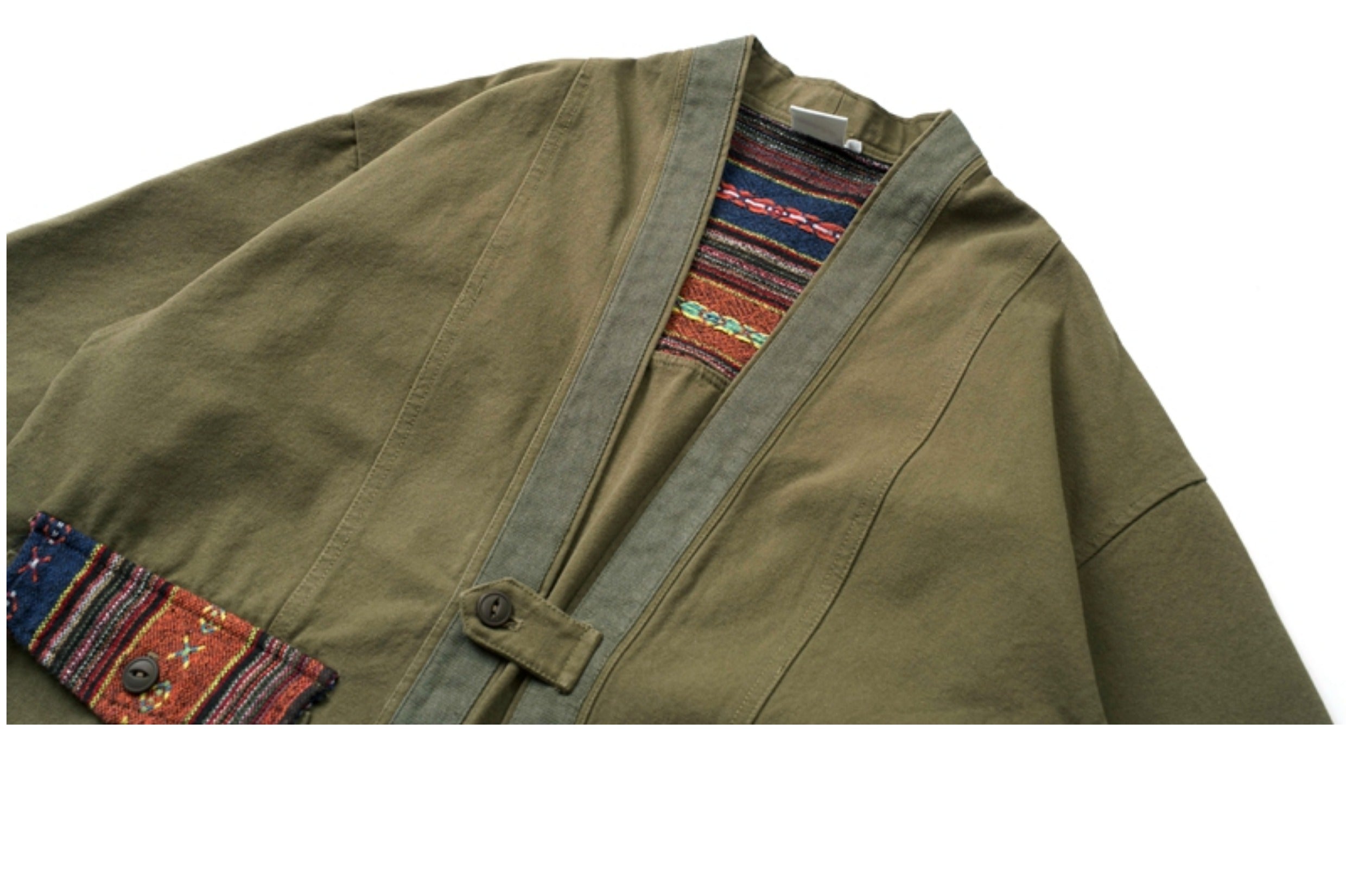 Japanese retro Aramco Kaji ethnic style spliced robe jacket for men and women loose distressed washed cargo jacket tide