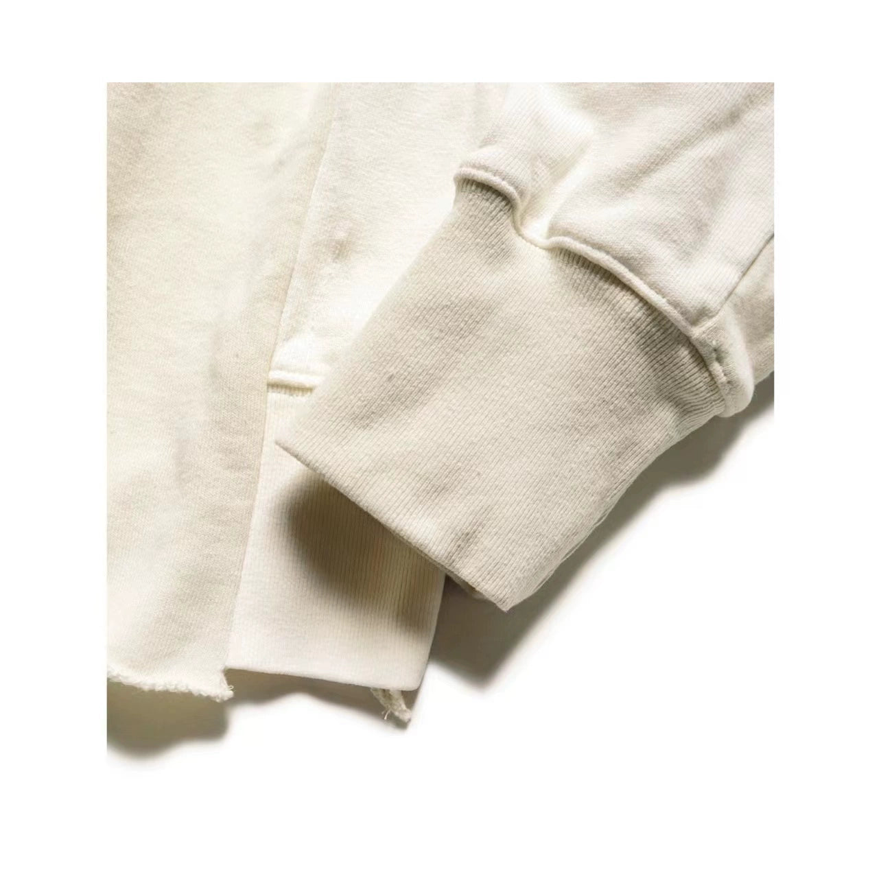 22AW Washed Cotton Ripped Striped Hooded Loose Sweatshirt