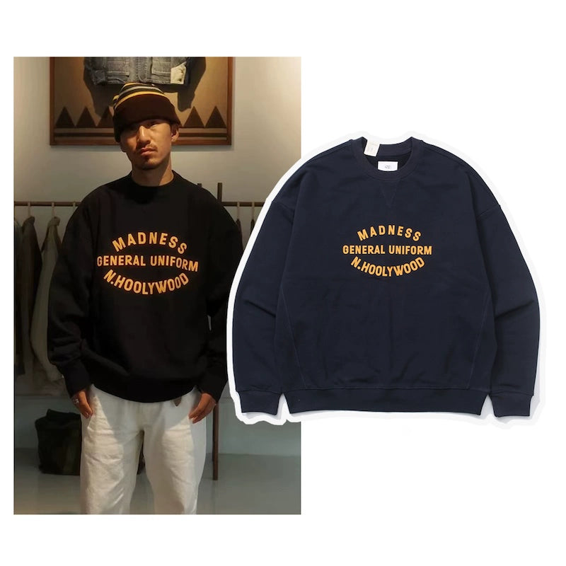 450g heavy round neck sweater print