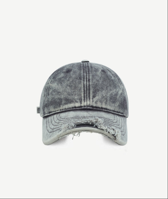 Washed Distressed Denim Baseball Cap – Curved Brim Adjustable Unisex