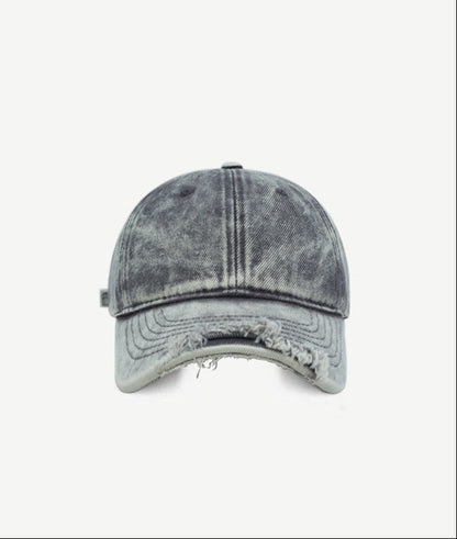 Washed Distressed Denim Baseball Cap – Curved Brim Adjustable Unisex