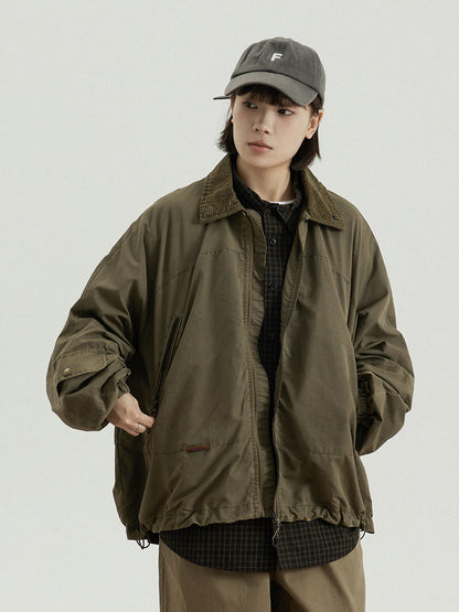 Japanese Vintage Workwear Lapel Jacket – Relaxed Unisex Chore Coat