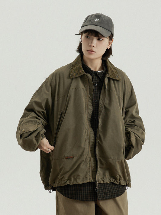 Japanese Vintage Workwear Lapel Jacket – Relaxed Unisex Chore Coat