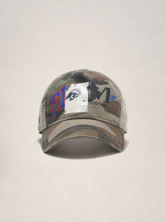 Camo Screen-Print Curved Brim Baseball Cap – American Vintage Unisex | Yamalinclothes