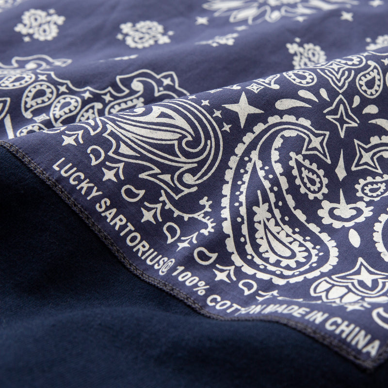 Japanese  Cashew flower pattern round collar short-sleeved T-shirt