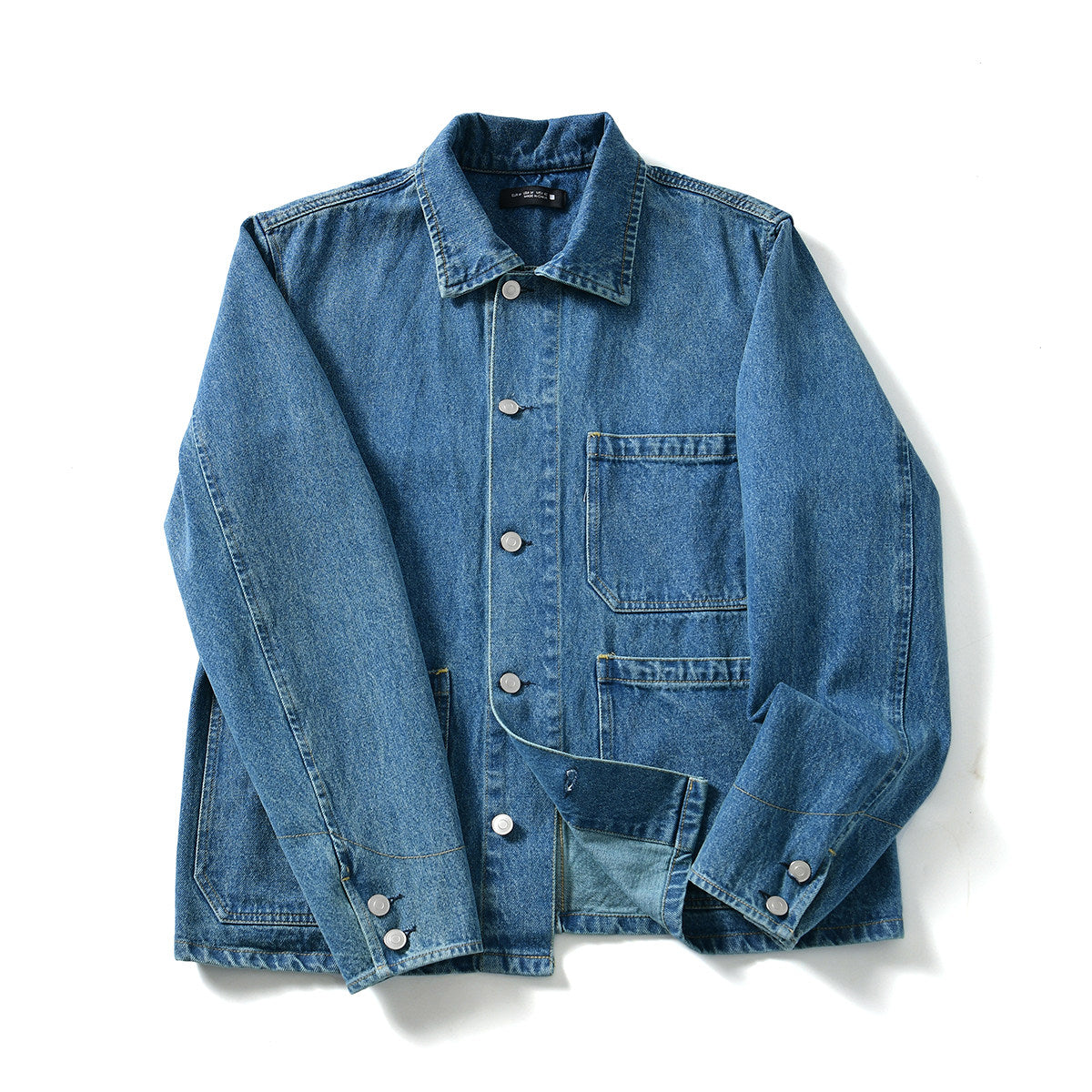 Cotton Washed Soft Lapel Denim Jacket – Casual Loose Men’s Spring Streetwear Coat – Japanese vintage | yamalin clothes | Yamalinclothes