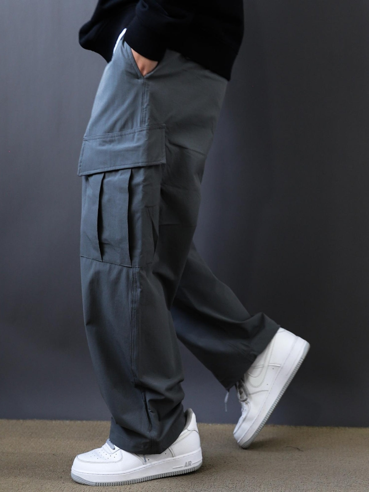 Fall Winter Water Repellent Straight 2024 Loose Casual Paratrooper Pants Quick Dry Stretch Multi Pocket Cargo Overalls Plus Size Outdoor